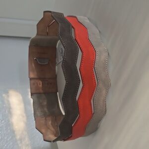 Carlisle belt, Suede 3 Tones, Wide Belt, NWT, Sz S, 100% Leather